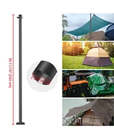 8 Ft Sun Shade Sail Pole Post Canopy Awning Deck Patio Backyard with Pole Bracket Clamp Powder Patio Outdoor 96" Black