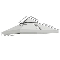 Yescom 10x10Ft Gazebo Top Replacement 2 Tier Pu Water Resistance Outdoor Canopy Cover Patio Garden Outdoor Party Gray