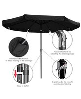 8 Rib Outdoor Patio Umbrella Market Crank Tilt Button Sunshade Backyard