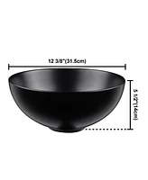 Yescom Aquaterior 12" Mini Bathroom Round Bowl Shaped Sink Countertop Ceramic Basin with Pop up Drain Black