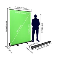 Yescom 62x81inch Portable Pull Up Green Screen Backdrop Collapsible Chromakey Panel Photo Video