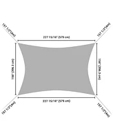 2 Pack 19x13 Ft 97% Uv Block Rectangle Hdpe Sun Shade Sail Canopy Lawn Backyard