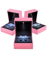 Yescom Led Ring Box Jewelry Wedding Engagement Proposal Lighted Pin Storage Case Pack