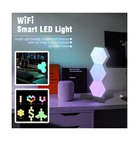 6 Pack Wi-Fi Smart Led Light Accessory Hexagon Lamp Voice Control Diy Home Gifts