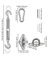 Yescom Triangle Sun Shade Sail Hardware Kit 304 Anti-Rust Stainless Steel Lawn Garden