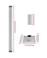 8 Ft Sun Shade Sail Pole Post Canopy Awning Deck Patio Backyard with Pole Bracket Clamp Powder Patio Outdoor 96" Silver