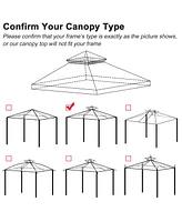 Yescom 10x10 Ft 2-Tier Canopy Top Replacement for Crescent TJSG081 Gazebo Outdoor Patio Yard