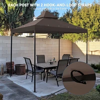 Yescom 8x8Ft 2-Tier Gazebo Top Replacement UV30+ for 2 Tier Outdoor Patio Canopy Cover Party Backyard Garden Coffee