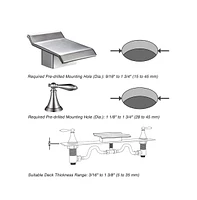 Yescom Tall Brushed Nickel Widespread Bath Sink/Roman Tub Waterfall Faucet