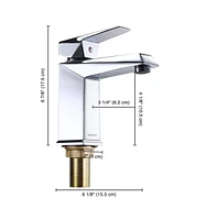 Yescom Aquaterior Contemporary 1 Hole Bathroom Square Faucet Vanity Sink Cold & Hot Water Chrome