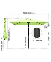 Yescom 4 Pack of 10x6ft Rectangle Solar Power Patio Umbrella Outdoor Led Tilt Sunshade