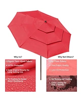 Yescom 3 Tier Patio Umbrella with Crank Handle Push to Tilt Home Garden