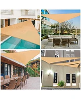 Yescom 22 Ft 97% Uv Block Triangle Sun Shade Sail Hdpe Canopy Cover Net Outdoor Yard