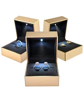 Yescom Led Ring Box Jewelry Wedding Engagement Proposal Lighted Pin Coin Case 4 Pack