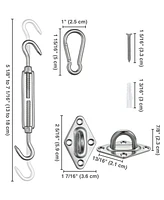 Yescom Rectangle Sun Shade Sail Hardware Kit 304 Anti-Rust Stainless Steel Turnbuckle