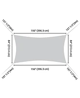 2 Pack 13x7 Ft 97% Uv Block Rectangle Hdpe Sun Shade Sail Heavy Duty Canopy Park