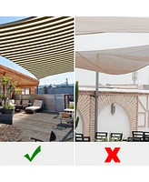 Yescom 2 Pack 23x22 Ft 95% Uv Block Rectangle Sun Shade Sail Canopy Cover Net Outdoor