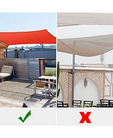 2 Pack 23x22 Ft 97% Uv Block Rectangle Sun Shade Sail Heavy Duty Canopy Outdoor