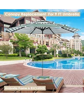 Yescom 9 Ft 3-Tier Patio Umbrella Replacement Canopy Market Table Top Market Pool