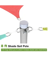 13x10Ft Rectangle Sun Shade Sail Canopy Awning 8Ft Detachable Pole Kit Outdoor