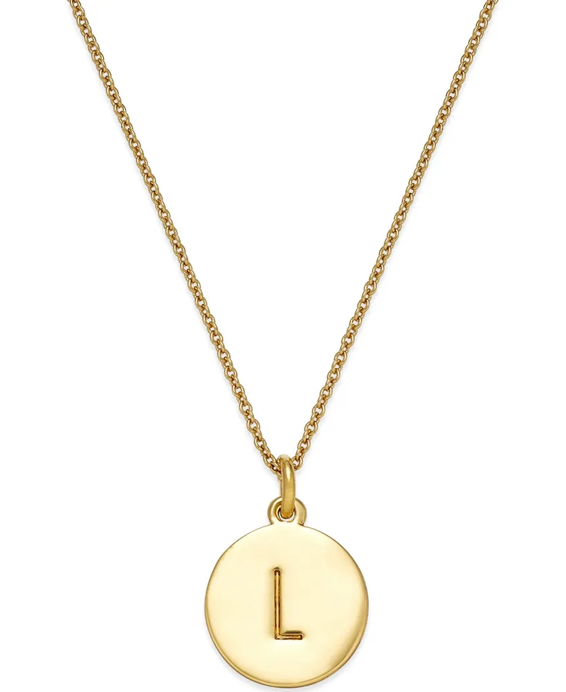 Kate Spade New York 12k Gold-Plated Initials Pendant Necklace, 17" + 3" Extender