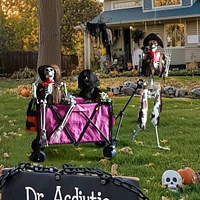 Yescom Life Size Skeleton Poseable with Glowing Eyes 5.4 Ft Halloween Party Decoration Haunted House
