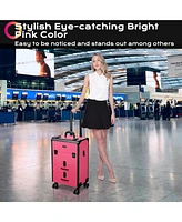 Byootique Rolling Makeup Train Case Cosmetic Storage Organizer Trolley 2 Drawers