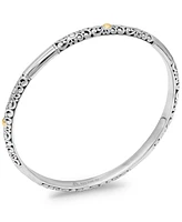 Devata Bali Filigree Bangle Bracelet Sterling Silver and 18K Gold, Fit Small to Medium Wrist