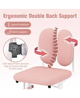 Slickblue Ergonomic Height-adjustable Kids Study Chair with Double Back Support