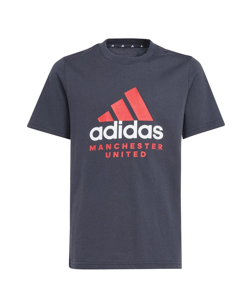 Adidas Big Boys and Girls Gray Manchester United Dna T-Shirt