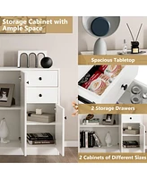 Sugift Modern Buffet Sideboard with 2 Pull-out Drawers and Adjustable Shelf for Kitchen