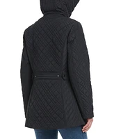 Jones New York Women's Hooded Stand-Collar Quilted Coat