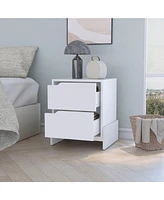 Fm Furniture Lovell Nightstand with Sturdy Base and 2-Drawers