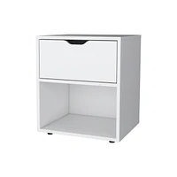 Fm Furniture Elliott Nightstand with Elegant Drawer and Open Shelf