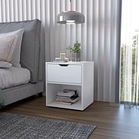 Fm Furniture Elliott Nightstand with Elegant Drawer and Open Shelf