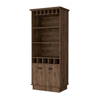 Fm Furniture Sophia Bar Cabinet with Glassware Rack and Five Bottle Racks