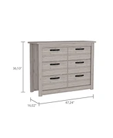 Fm Furniture Westport Six Drawer Double Dresser