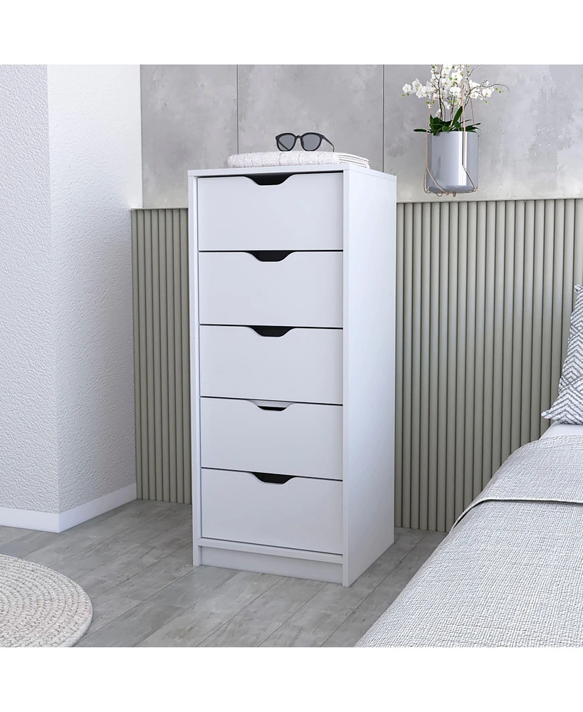 Fm Furniture Dillon 5 Narrow Drawer Dresser