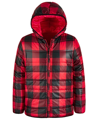 Epic Threads Little & Big Boys Buffalo Plaid Reversible Hooded Puffer Jacket, Created for Macy's