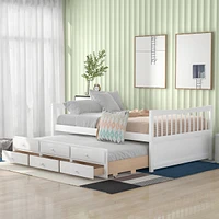 Simplie Fun Full Size Daybed With Twin Size Trundle And Drawers, Full Size