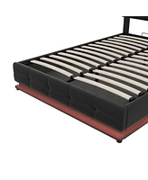 Streamdale Furniture Full Size Tufted Upholstered Platform Bed With Hydraulic Storage System