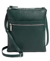 Giani Bernini Triple-Zip Pebble Leather Dasher Crossbody