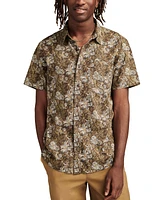 Lucky Brand Men's Short Sleeve Button-Front Printed Shirt