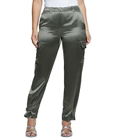 Guess Women's Marzia Buckle-Hem Cargo Jogger Pants