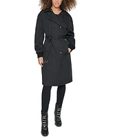 Karl Lagerfeld Paris Women's Ruched-Sleeve Trench Coat