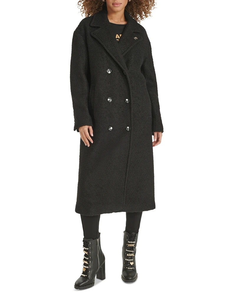 Karl Lagerfeld Paris Women's Double-Breasted Overcoat, Created for Macy's