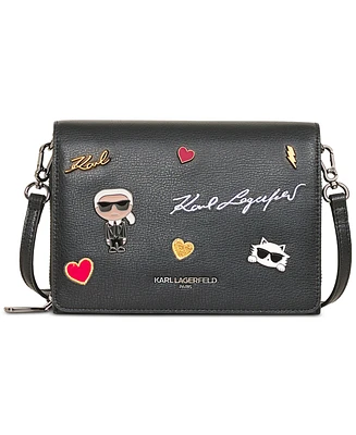 Karl Lagerfeld Paris Lourdes Mini Leather K-Pins Crossbody