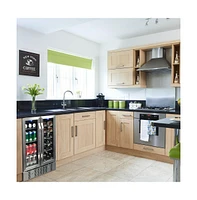 Newair 24" Built-in Dual Zone 18 Bottle and 58 Can Wine and Beverage Fridge in Stainless Steel with French Doors and Chrome Shelves