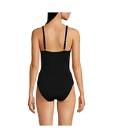 Lands' End Women's Sculpting Suit Targeted Control Draped One Piece Swimsuit