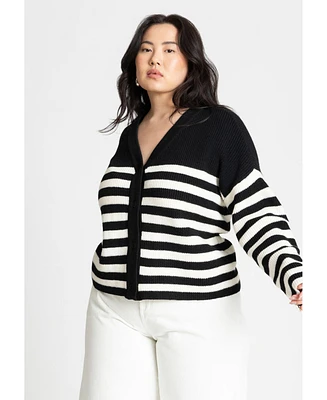 Eloquii Plus Over d Stripe Sweater